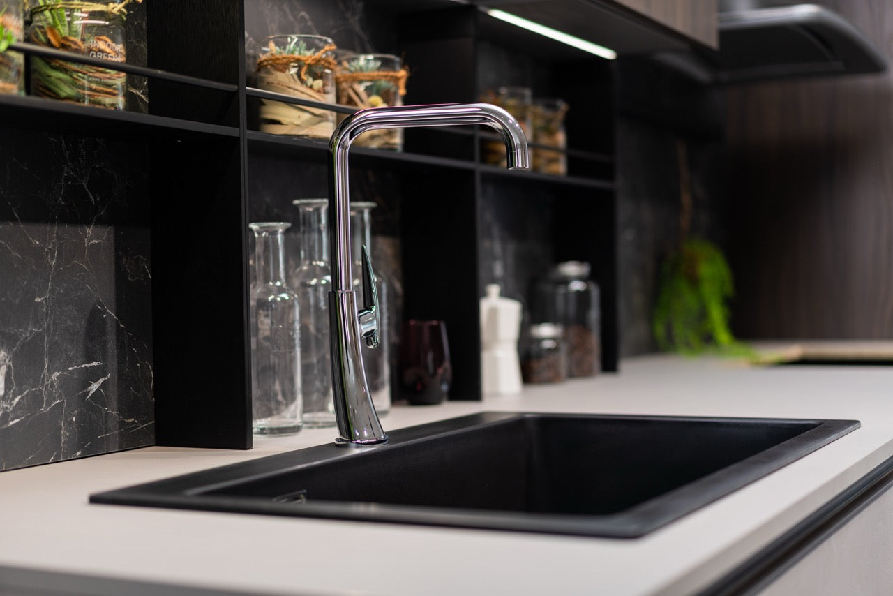 Kitchen Tap, Single lever, LEAF, with 360° swivel N-Spout, Chrome