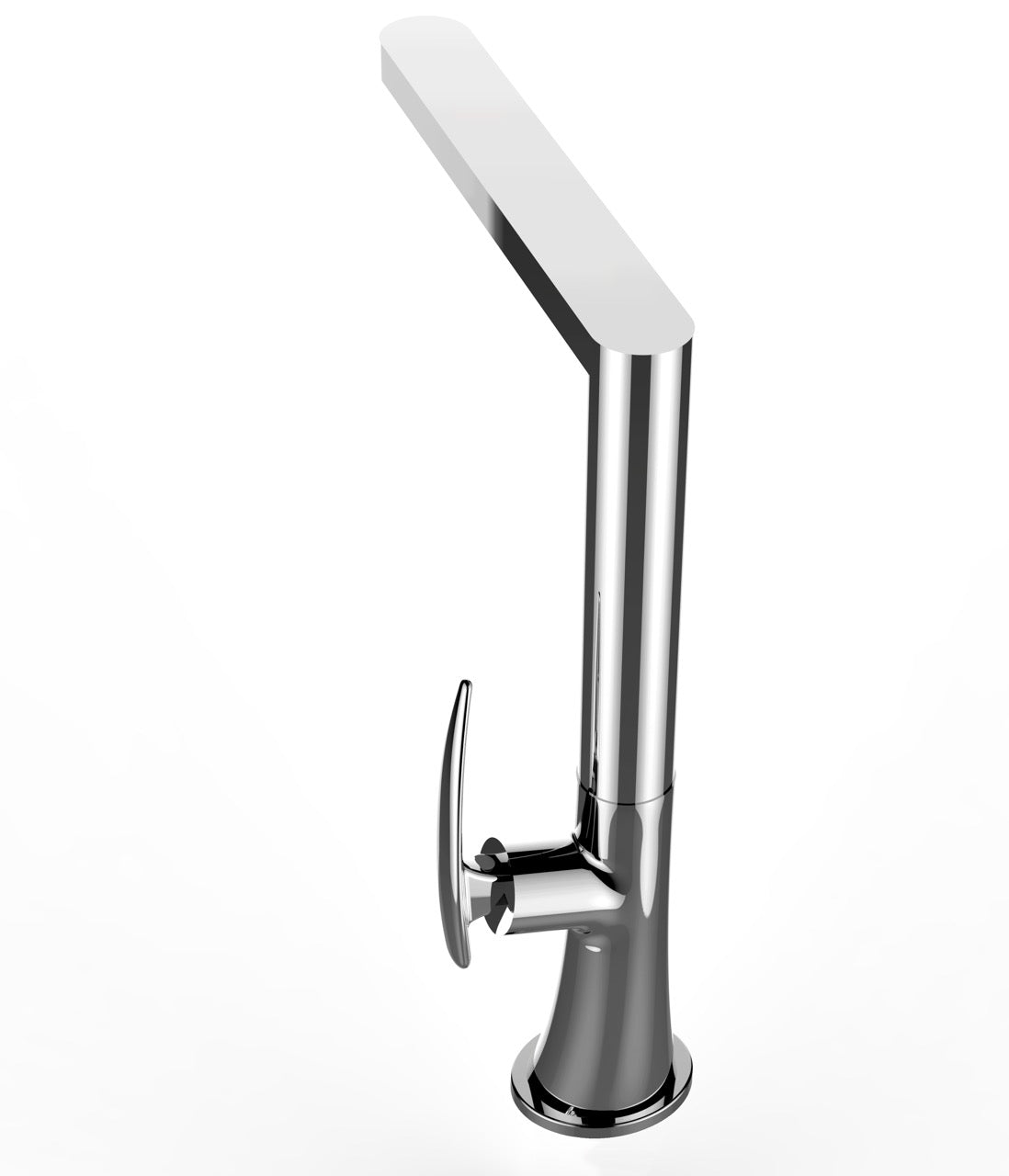 Kitchen Tap, Single lever, LEAF, with 360° swivel flat Spout, Chrome