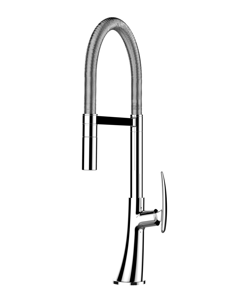 Kitchen Tap, Single lever, LEAF, with 360° swivel spout and 2-jets removable Spray, Chrome