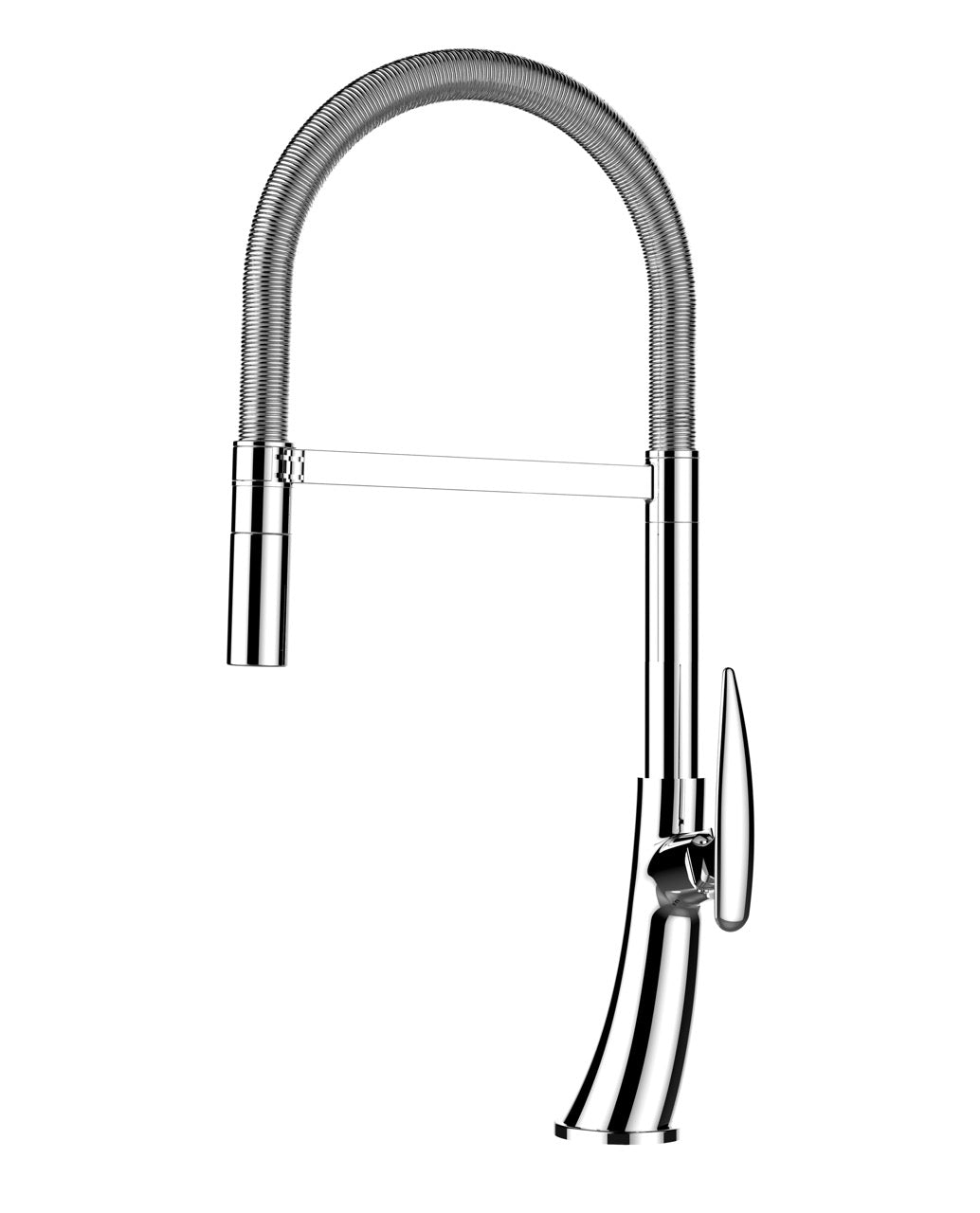 Kitchen Tap, Single lever, LEAF, with 360° swivel spout and 2-jets removable Spray, Chrome