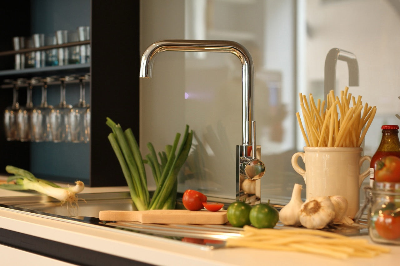 Kitchen Tap, Single lever, QU, with 360° swivel N-Spout, Chrome