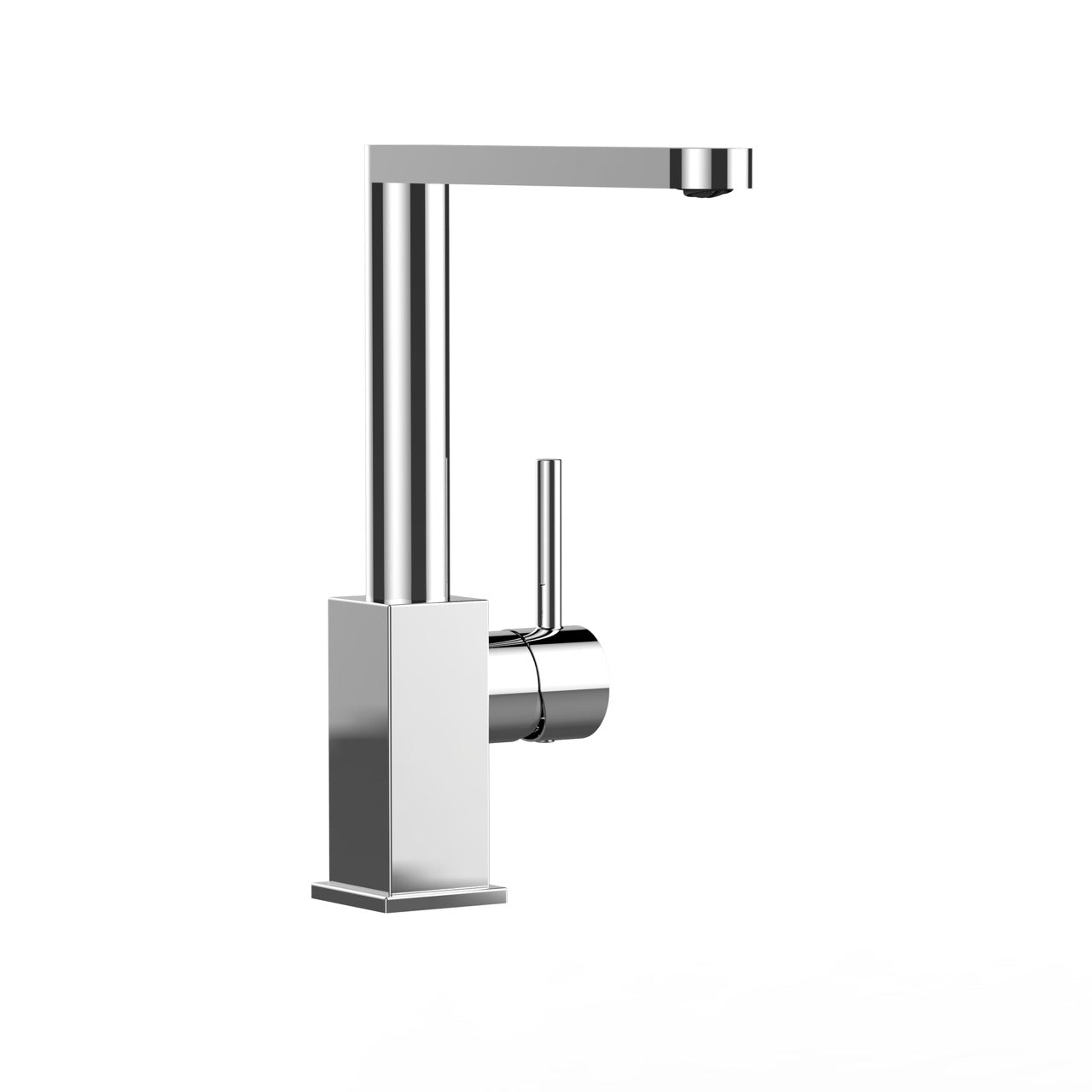 Rubinetto cucina monocomando, QU, canna ultra-piatta girevole a 360°, Cromato