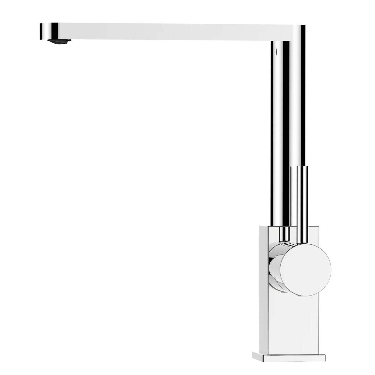 Kitchen Tap, Single lever, QU, with 360° swivel flat Spout, Chrome
