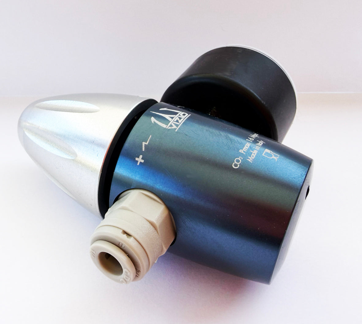 Reductor de presión de CO₂ para conexión de cilindro ACME con manómetro (compatible con SodaStream)