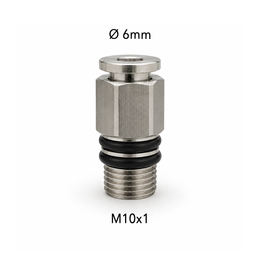 Raccordo Acqua Potabile in Inox Aisi 316 da 10x1 a ⌀ 6mm per sostituzione Flessibili standard in ottone