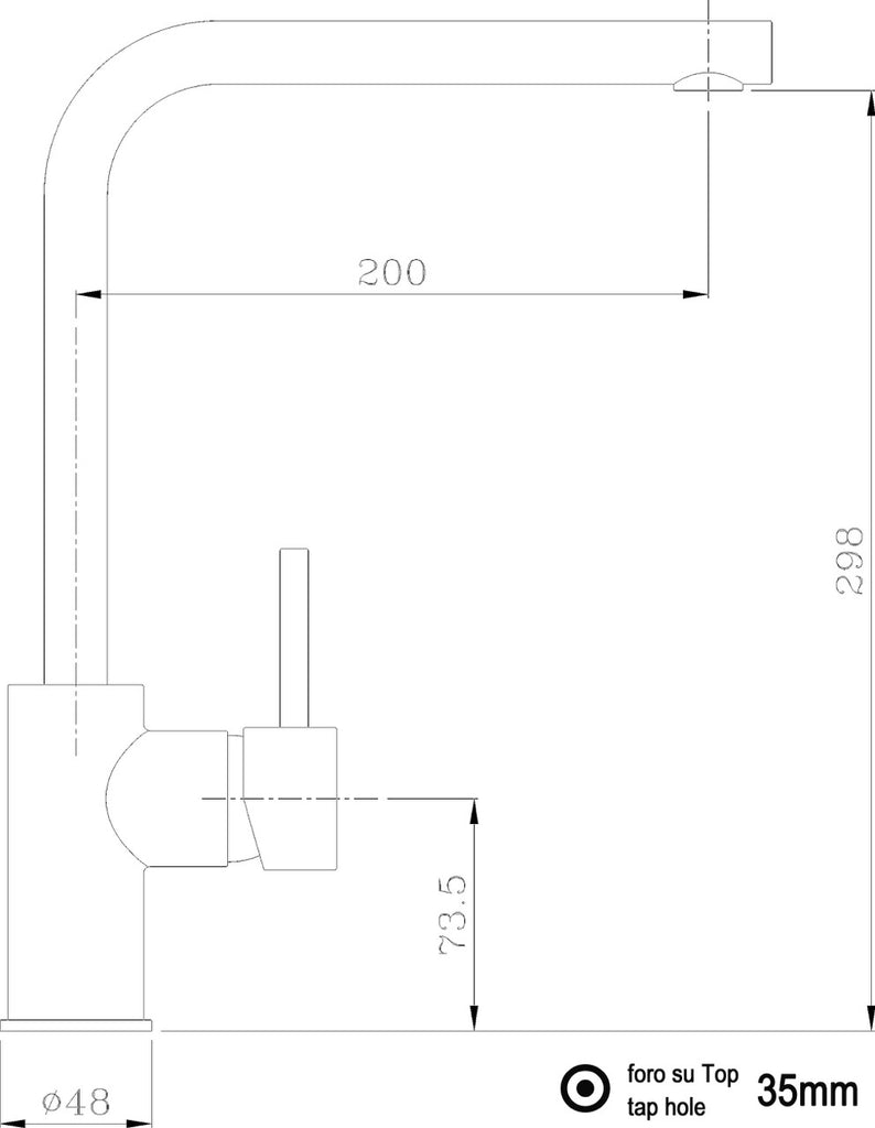 Kitchen Tap, Single lever, SM, with 360° swivel L-Spout, Chrome