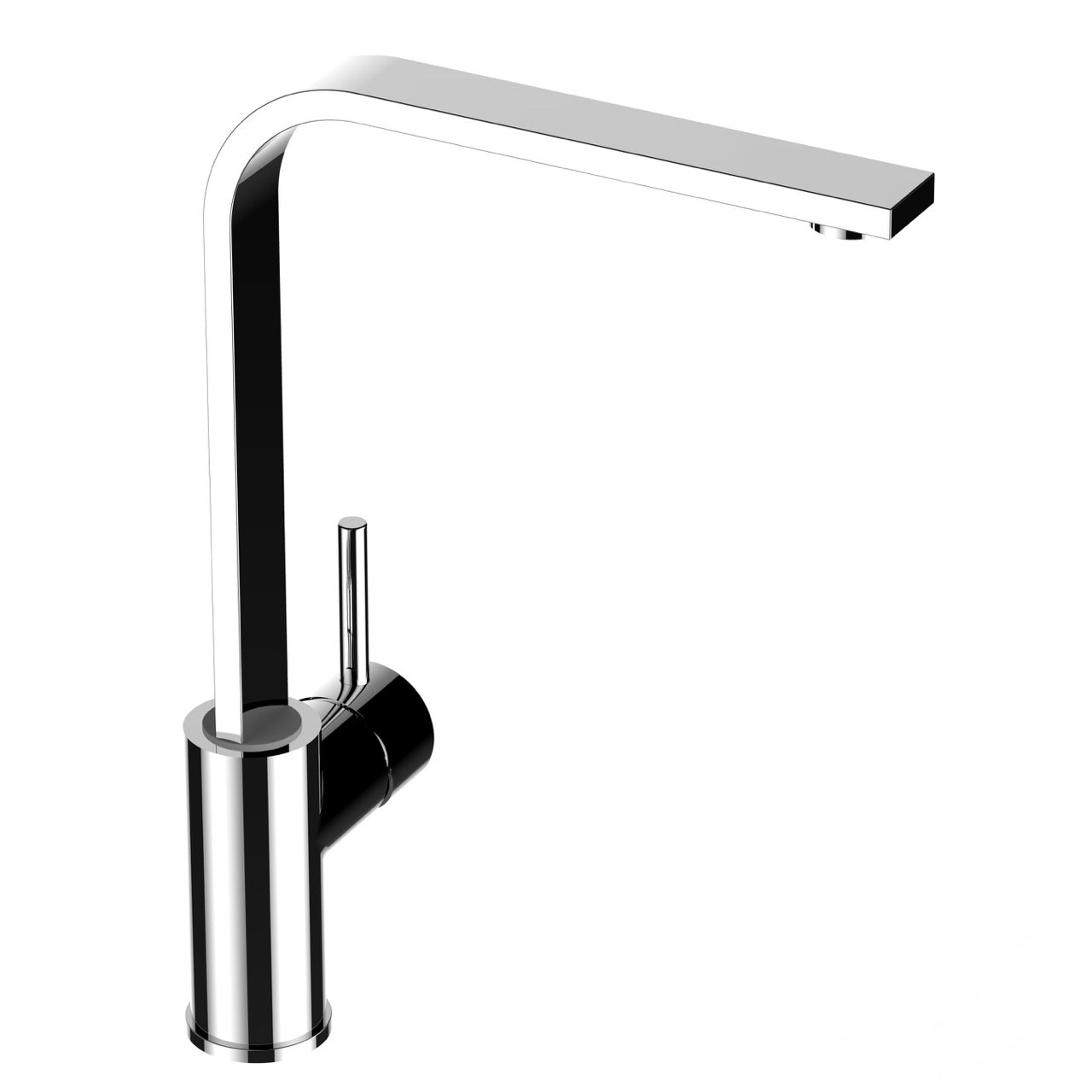 Kitchen Tap, Single lever, SM, with 360° swivel flat L-Spout, Chrome