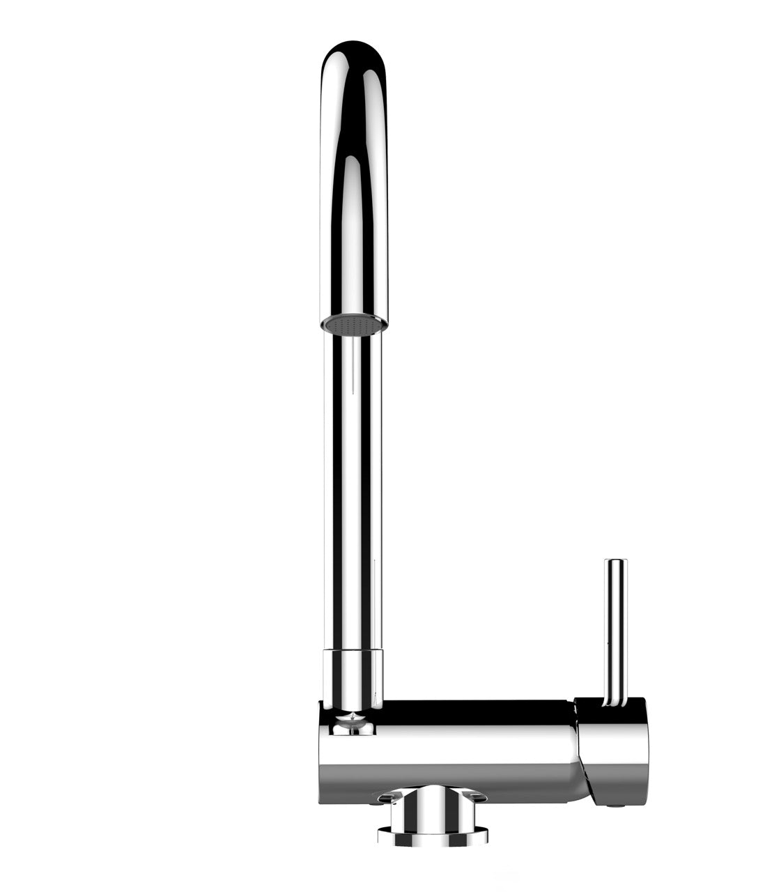 Under Window Kitchen Tap, folding spout to reach 6 cm, with 360° swivel U-Spout, Chrome