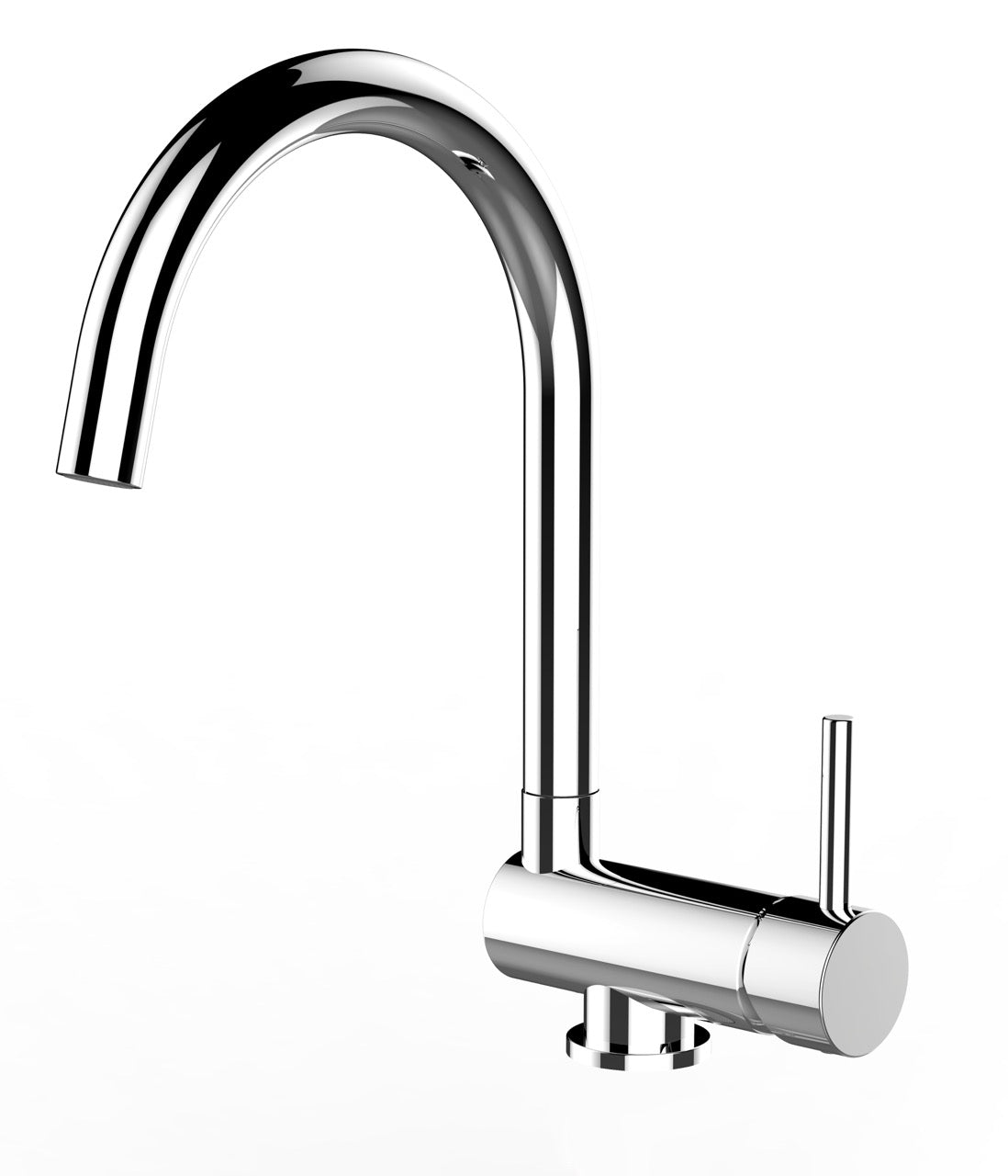 Under Window Kitchen Tap, folding spout to reach 6 cm, with 360° swivel U-Spout, Chrome