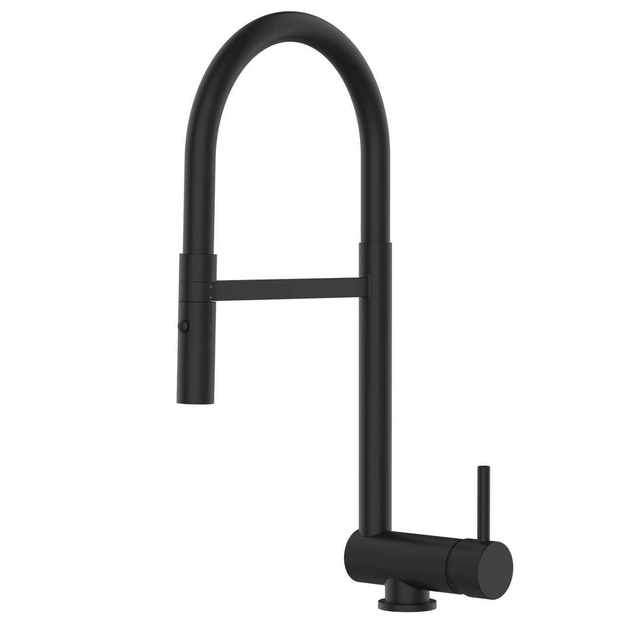 Under Window Kitchen Tap, folding spout to reach 6 cm, with 360° swivel spout and 2-jets removable Spray, Matte Black