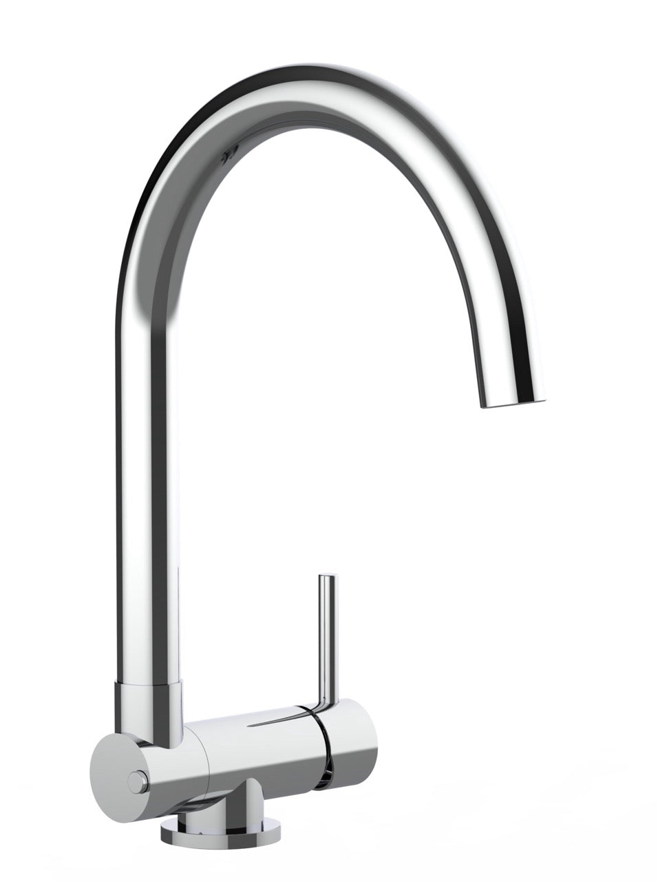 Under Window Kitchen Tap, folding spout to reach 4,5 cm, with 360° swivel U-Spout, Chrome