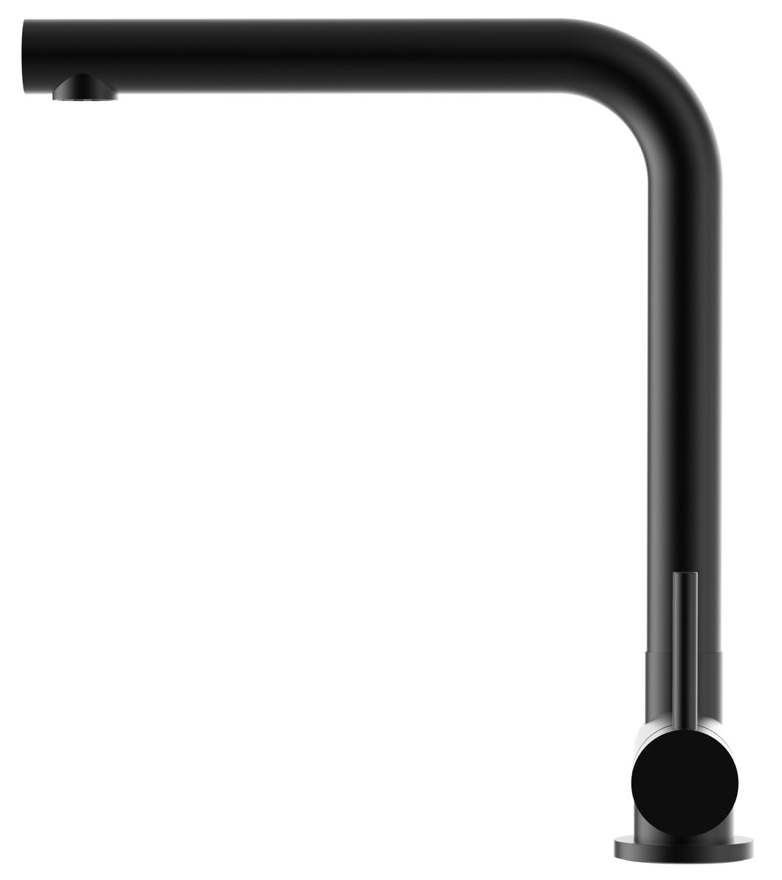 Under Window Kitchen Tap, folding spout to reach 4,5 cm, with 360° swivel L-Spout, Matte Black