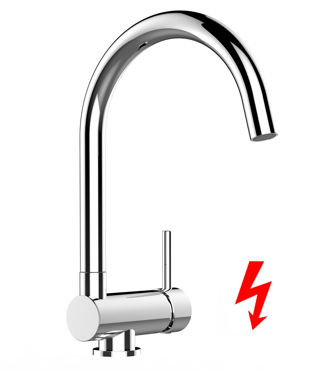 NIEDERDRUCK Wasserhahn Vorfenster Küchenarmatur, Umklappbar 6 CM, mit 360° schwenkbarem U-Auslauf, Verchromt