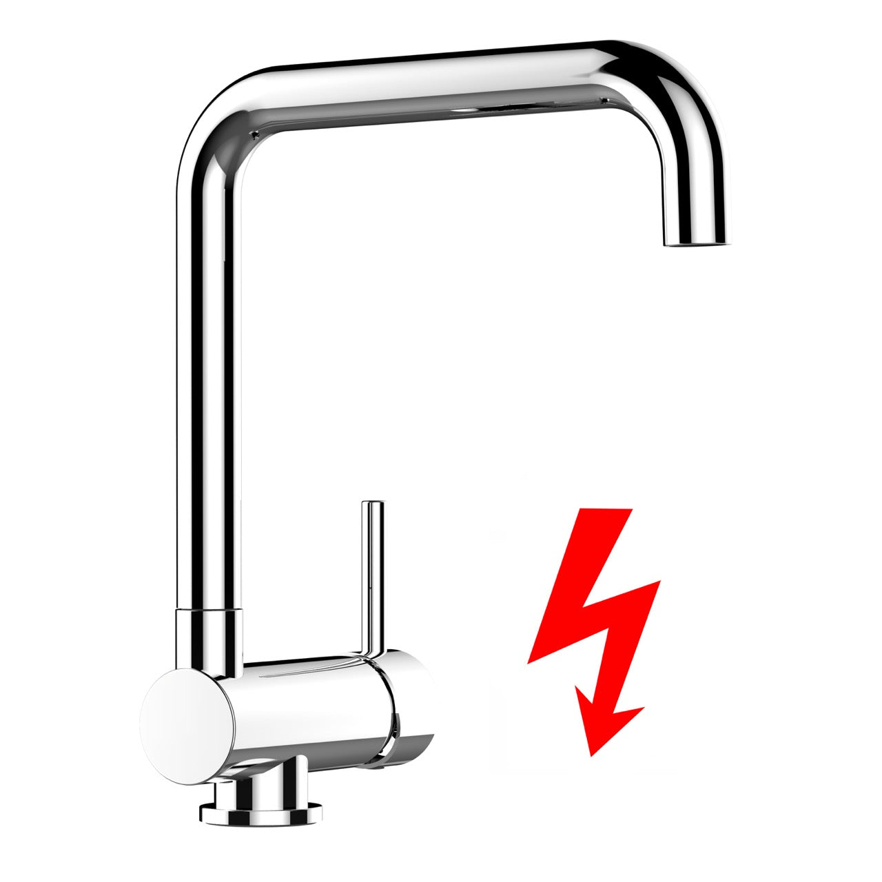 NIEDERDRUCK Wasserhahn Vorfenster Küchenarmatur, Umklappbar 6 CM, mit 360° schwenkbarem N-Auslauf, Verchromt