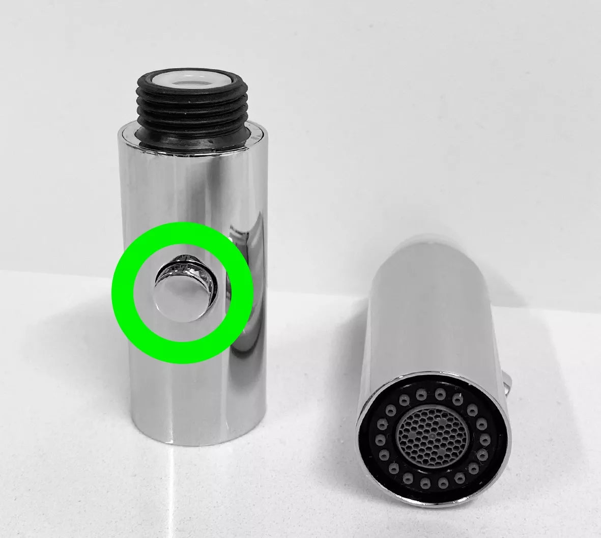 Only Replacement Button, chromed, for 2 jets spray installed on art. VZDMICROCC / VZDMICROBR / VZDMICRONN