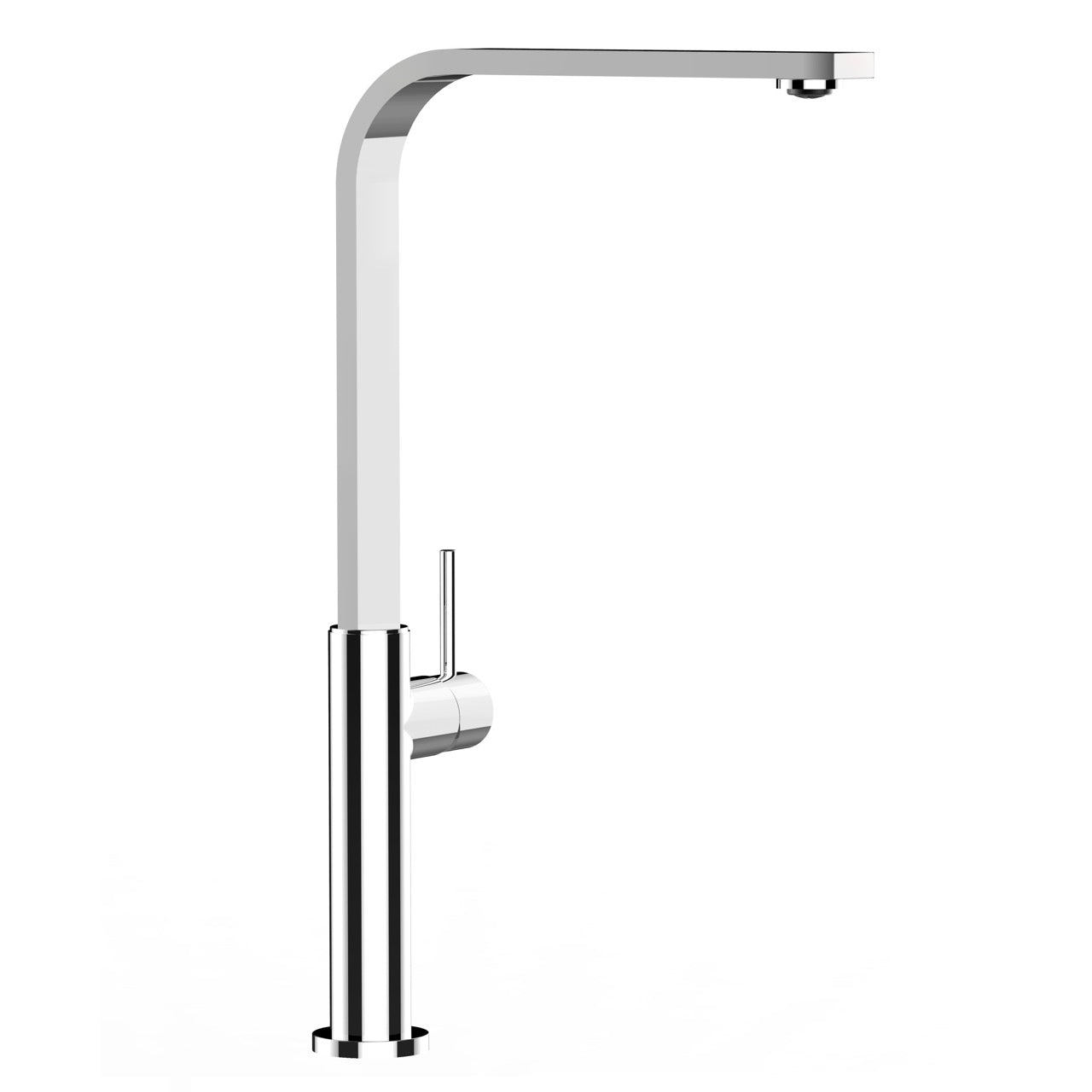 Kitchen Tap, Single lever, TC, with 360° swivel flat L-Spout, Chrome