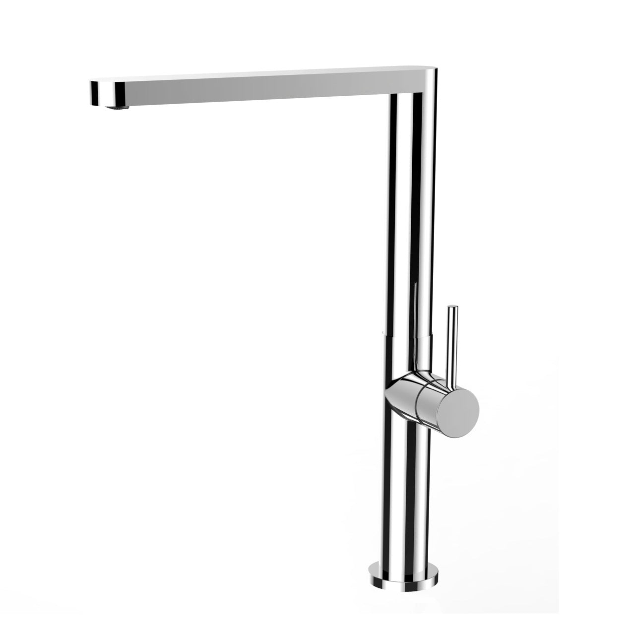 Kitchen Tap, Single lever, TC, with 360° swivel flat Spout, Chrome