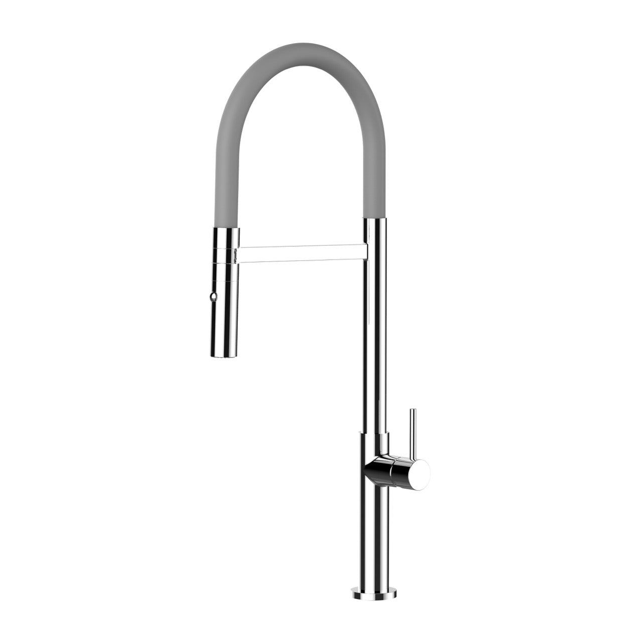 Kitchen Tap, Single lever, TC, with 360° swivel spout and 2-jets removable Spray, Chrome / Gray
