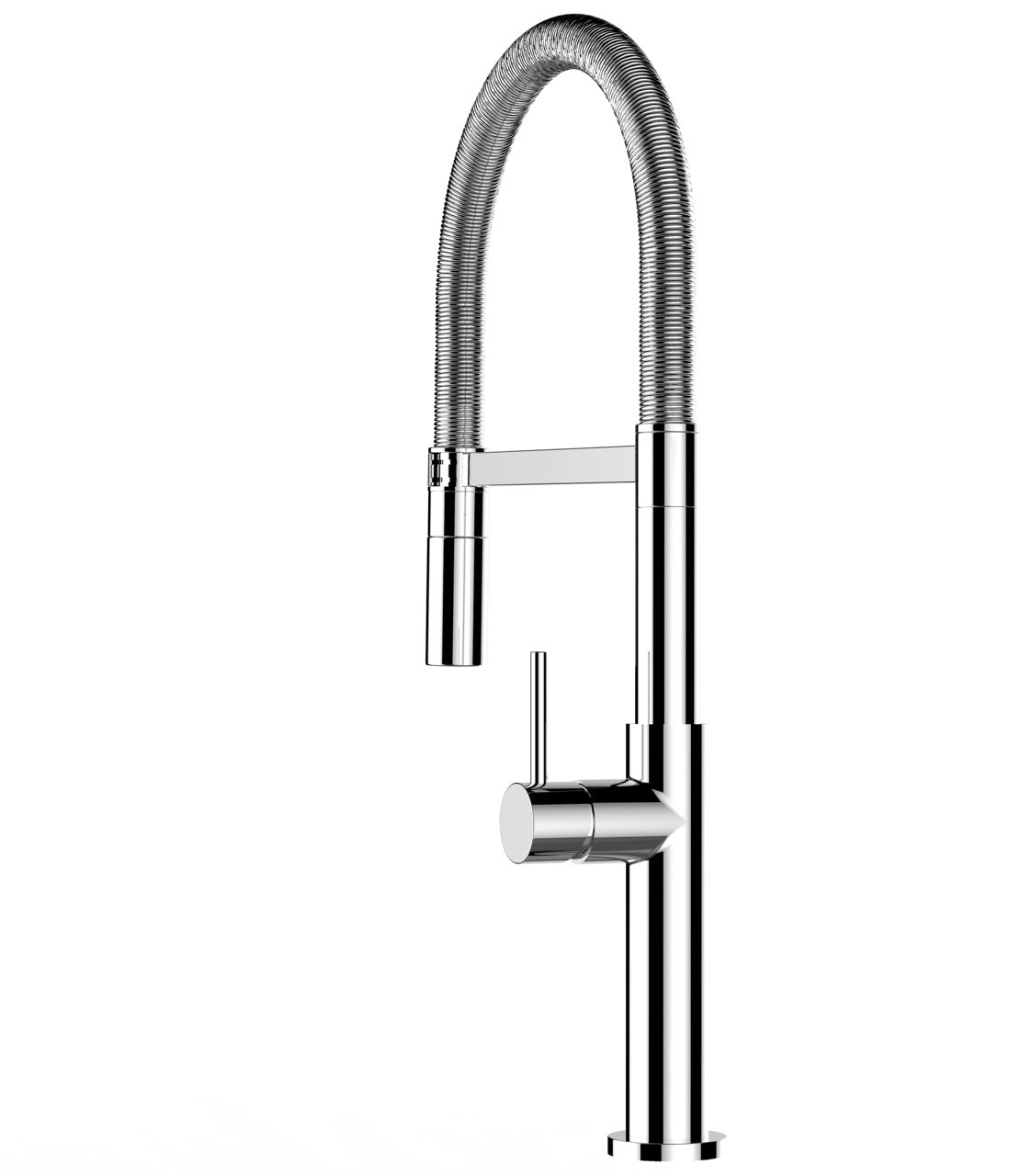 Kitchen Tap, Single lever, TC, with 360° swivel spout and 2-jets removable Spray, Chrome - Short Version 48CM