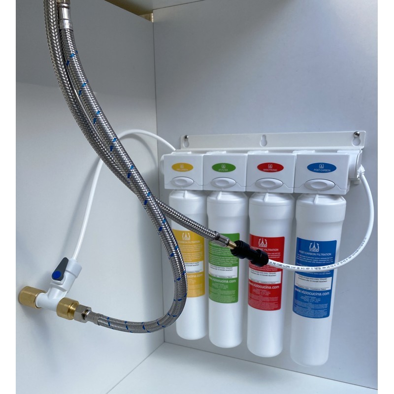 Trinkwasserfilter, Wasserfilter system, Hauswasserfilter 4 stadien  Filtersystem - für 1 Jahr Trinkwasser - Viziotechnik