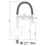 3 Wege Küchenmischer für alle gängigen Filtersysteme geeignet mit abnehmbarer 2 strahliger Handbrause - Chrom / Weiß