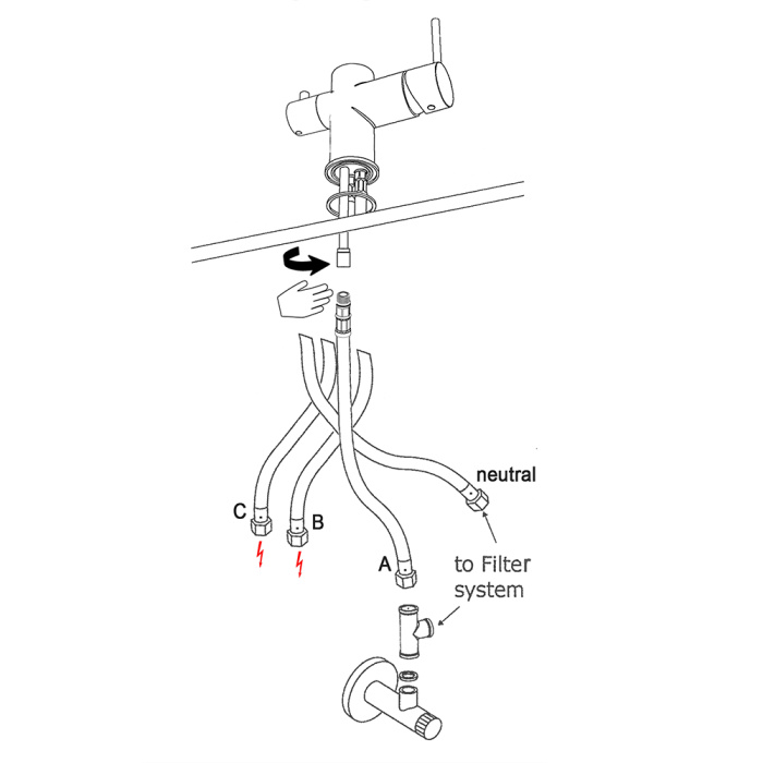 NIEDERDRUCK 3 Wege Küchenmischer für alle gängigen Filtersysteme geeignet mit abnehmbarer 2 strahliger Handbrause